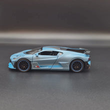 Load and play video in Gallery viewer, Explorafind 2021 Bugatti Divo Satin Grey 1:32 Die Cast Car