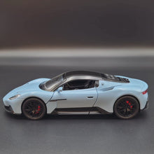 Load and play video in Gallery viewer, Explorafind 2023 Maserati MC20 Sky Blue 1:24 Die Cast Car