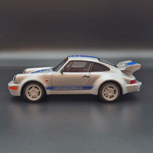 Load and play video in Gallery viewer, Explorafind 1994 Porsche 964 Turbo Carrera RS Silver 1:24 Die Cast Car
