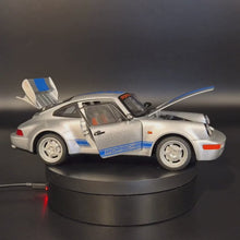 Load and play video in Gallery viewer, Explorafind 1994 Porsche 964 Turbo Carrera RS Silver 1:24 Die Cast Car