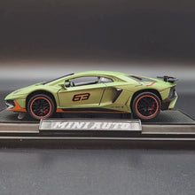 Load and play video in Gallery viewer, Explorafind 2020 Lamborghini Aventador SVJ LP780-4 Matte Green 1:32 Die Cast Car
