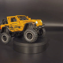 Load and play video in Gallery viewer, Explorafind 2020 Jeep Wrangler Rubicon Yellow 1:20 Die Cast Car