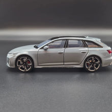 Load and play video in Gallery viewer, Explorafind 2022 Audi RS6 Avant Grey 1:32 Die Cast Car
