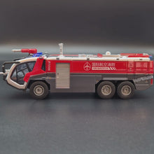 Load and play video in Gallery viewer, Explorafind 2010 Rosenbauer Panther 6x6 Style Airport Crash Tender Vehicle Red 1:50 Die Cast
