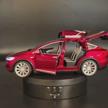 Load and play video in Gallery viewer, Explorafind 2020 Tesla Model X Metallic Red 1:24 Die Cast Car