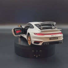 Load and play video in Gallery viewer, Explorafind 2021 Porsche 911 Turbo S White 1:24 Die Cast Car
