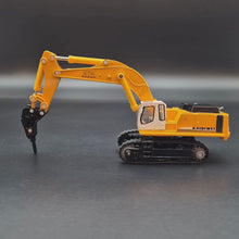 Load and play video in Gallery viewer, Explorafind Liebherr Style 974 Excavator with Hammer/Drill Implement Yellow 1:87 Die Cast
