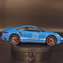 Load and play video in Gallery viewer, Explorafind 2021 Porsche 911 Turbo S Black 1:24 Die Cast Car

