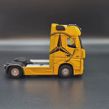 Load and play video in Gallery viewer, Explorafind 2023 Mercedes-Benz Actros 1851 Truck Yellow 1:24 Die Cast Truck