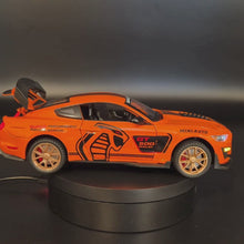 Load and play video in Gallery viewer, Explorafind 2022 Ford Mustang Shelby GT500 Orange 1:24 Die Cast Car
