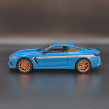 Load and play video in Gallery viewer, Explorafind 2023 BMW M8 Manhart MH8 800 Blue 1:24 Die Cast Car
