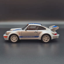 Load and play video in Gallery viewer, Explorafind 1994 Porsche 964 Turbo Carrera RS Silver 1:24 Die Cast Car