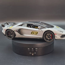 Load and play video in Gallery viewer, Explorafind 2023 Lamborghini Aventador SVJ 63 Satin Grey 1:24 Die Cast Car
