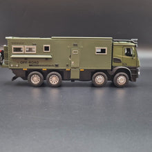 Load and play video in Gallery viewer, Explorafind 2021 Mercedes Nomadism Off Road RV Army Green 1:24 Die Cast Truck