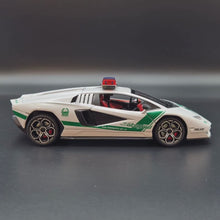 Load and play video in Gallery viewer, Explorafind 2023 Lamborghini Countach LPI 800-4 Dubai Police White 1:24 Die Cast Police Car