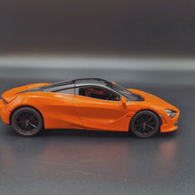 Load and play video in Gallery viewer, Explorafind 2023 McLaren 720S Orange 1:24 Die Cast Car
