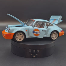 Load and play video in Gallery viewer, Explorafind 1994 Porsche 964 Turbo Carrera RS Gulf Blue 1:24 Die Cast Car
