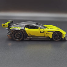 Load and play video in Gallery viewer, Explorafind 2021 Aston Martin Vulcan Lime 1:32 Die Cast Car
