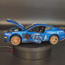 Load and play video in Gallery viewer, Explorafind 2022 Ford Mustang Shelby GT500 Blue 1:24 Die Cast Car
