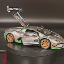 Load and play video in Gallery viewer, Explorafind 2022 Lamborghini Huracán LP 620-2 Super Trofeo EVO2 Grey 1:32 Die Cast Car
