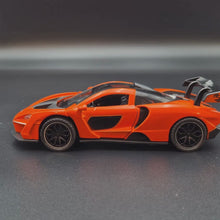 Load and play video in Gallery viewer, Explorafind 2019 McLaren Senna Orange 1:32 Die Cast Car