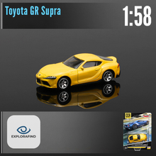 Load image into Gallery viewer, Explorafind 2023 Toyota GR Supra Yellow 1:58 Die Cast Car New
