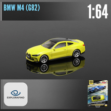 Load image into Gallery viewer, Explorafind 2023 BMW M4 G82 Yellow 1:64 Die Cast Car New
