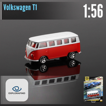 Load image into Gallery viewer, Explorafind 1966 Volkswagen T1 Red/White 1:56 Die Cast Van New
