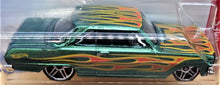 Load image into Gallery viewer, Hot Wheels 2018 &#39;63 Chevy II Green #110 HW Flames 9/10 New Long Card
