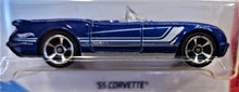 Load image into Gallery viewer, Hot Wheels 2018 &#39;55 Corvette Blue #192 Then and Now 3/10 New Long Card
