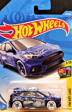 Load image into Gallery viewer, Hot Wheels 2018 Ford Focus RS Blue #276 HW Art Cars 3/10 New Long Card
