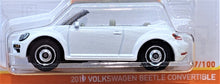 Load image into Gallery viewer, Matchbox 2021 2019 Volkswagen Beetle Convertible White MBX Highway #27/100 New Long Card
