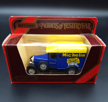 Load image into Gallery viewer, Matchbox 1929 Morris Cowley Van Michelin Blue Models Of Yesteryear Y19
