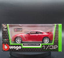 Load image into Gallery viewer, Bburago 2009 Nissan GT-R (R35) Red 1:32 Die Cast Car
