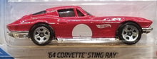 Load image into Gallery viewer, Hot Wheels 2021 &#39;64 Corvette Stingray Red #10 HW Race Day 2/10 New Long Card
