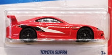 Load image into Gallery viewer, Hot Wheels 2022 Toyota Supra Red #220 Then and Now 5/10 New Long Card
