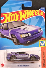 Load image into Gallery viewer, Hot Wheels 2022 &#39;84 Mustang SVO Purple #221 Muscle Mania 4/10 New Long Card
