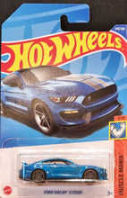 Load image into Gallery viewer, Hot Wheels 2022 Ford Shelby GT350R Blue #249 Muscle Mania 9/10 New Long Card
