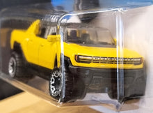 Load image into Gallery viewer, Hot Wheels 2022 GMC Hummer EV Yellow #130 HW Green Speed 3/5 New Long Card
