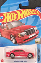 Load image into Gallery viewer, Hot Wheels 2022 Mercedes-Benz 500 E Red #86 Factory Fresh 2/10 New Long Card
