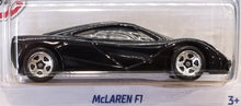 Load image into Gallery viewer, Hot Wheels 2022 McLaren F1 Black #107 Factory Fresh 4/10 New Long Card
