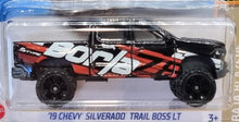 Load image into Gallery viewer, Hot Wheels 2022 &#39;19 Chevy Silverado Trail Boss LT Black #53 Baja Blazers 7/10 New
