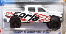 Load image into Gallery viewer, Hot Wheels 2022 &#39;19 Chevy Silverado Trail Boss LT White #53 Baja Blazers 7/10 New
