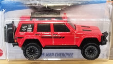Load image into Gallery viewer, Hot Wheels 2022 &#39;95 Jeep Cherokee Red #150 Baja Blazers 10/10 New Long Card
