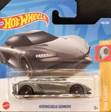 Load image into Gallery viewer, Hot Wheels 2022 Koenigsegg Gemera Grey #138 HW Turbo 8/10 New
