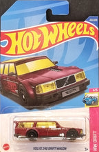 Load image into Gallery viewer, Hot Wheels 2022 Volvo 240 Drift Car Burgundy #232 HW Drift 4/5 New Long Card
