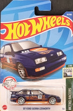 Load image into Gallery viewer, Hot Wheels 2022 &#39;87 Ford Sierra Cosworth Blue #33 Retro Racers 1/10 New Long Card
