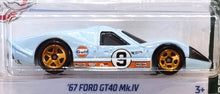 Load image into Gallery viewer, Hot Wheels 2022 &#39;67 Ford GT40 MK.IV Light Blue #58 Retro Racers 4/10 New Long Card
