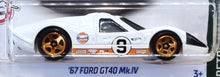 Load image into Gallery viewer, Hot Wheels 2022 &#39;67 Ford GT40 MK.IV White #58 Retro Racers 4/10 New
