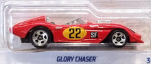 Load image into Gallery viewer, Hot Wheels 2022 Glory Chaser Red #123 Retro Racers 7/10 New Long Card - Damaged
